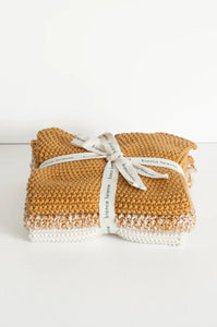 Bianca Lorenne washcloths - Set of 3 Ochre
