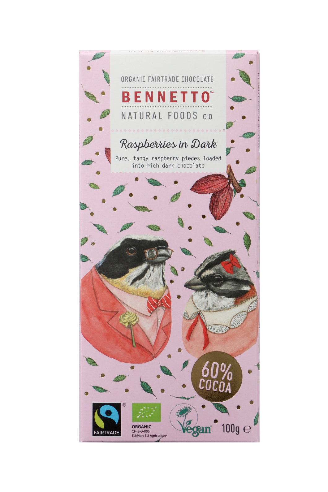 Bennetto Chocolate 100g Raspberries in Dark